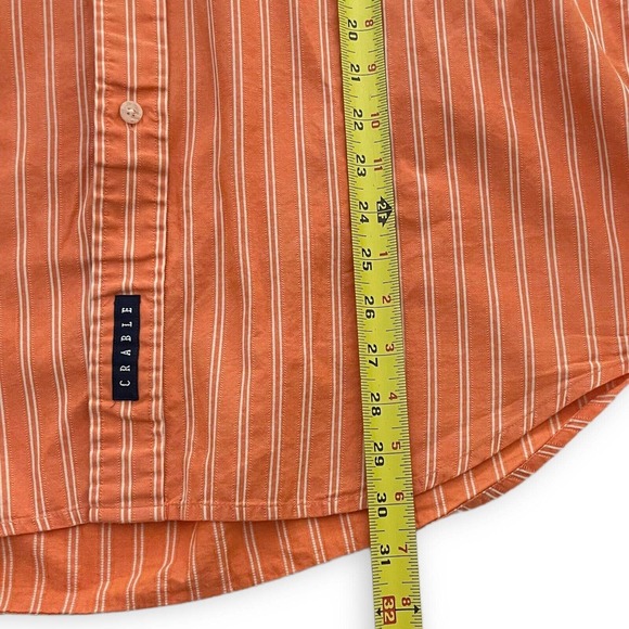 University Of Auburn Long Sleeve Button Down Shirt Crable Sportswear Orange Sz L - Picture 9 of 9